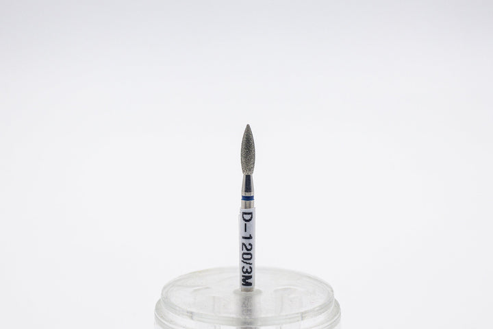 Diamond Nail Drill Bits D - 120/3, shape pointed Flame, head size 2.4x8 mm - U - tools