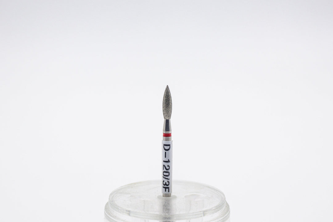 Diamond Nail Drill Bits D - 120/3, shape pointed Flame, head size 2.4x8 mm - U - tools
