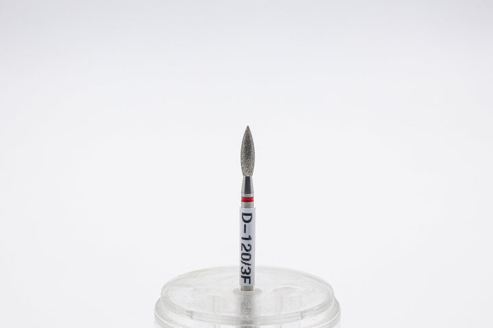 Diamond Nail Drill Bits D - 120/3, shape pointed Flame, head size 2.4x8 mm - U - tools