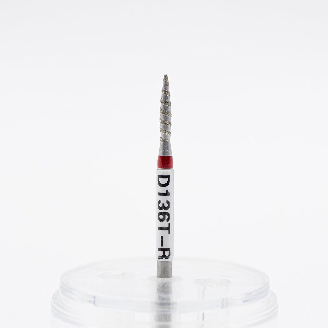 Diamond Nail Drill Bits Tornado D - 136T, shape pointed flame, head size 1.6x8 mm - U - tools - U - tools