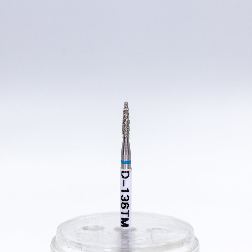 Diamond Nail Drill Bits Tornado D - 136T, shape pointed flame, head size 1.6x8 mm - U - tools - U - tools
