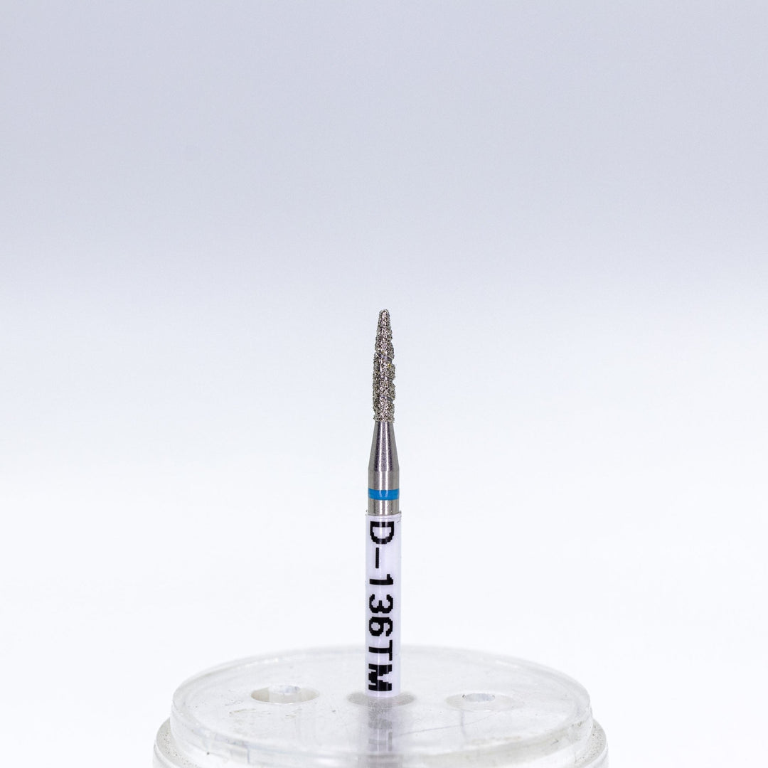 Diamond Nail Drill Bits Tornado D - 136T, shape pointed flame, head size 1.6x8 mm - U - tools - U - tools
