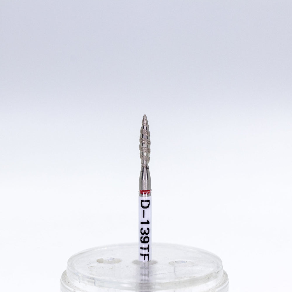Diamond Nail Drill Bits Tornado D - 139T, shape pointed flame, head size 2.3x10 mm - U - tools - U - tools