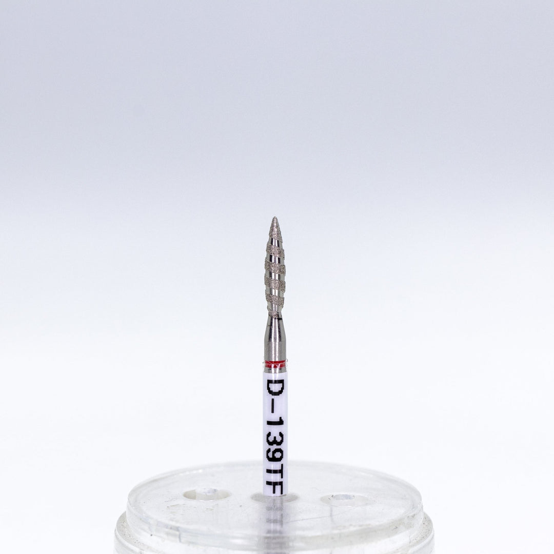 Diamond Nail Drill Bits Tornado D - 139T, shape pointed flame, head size 2.3x10 mm - U - tools - U - tools