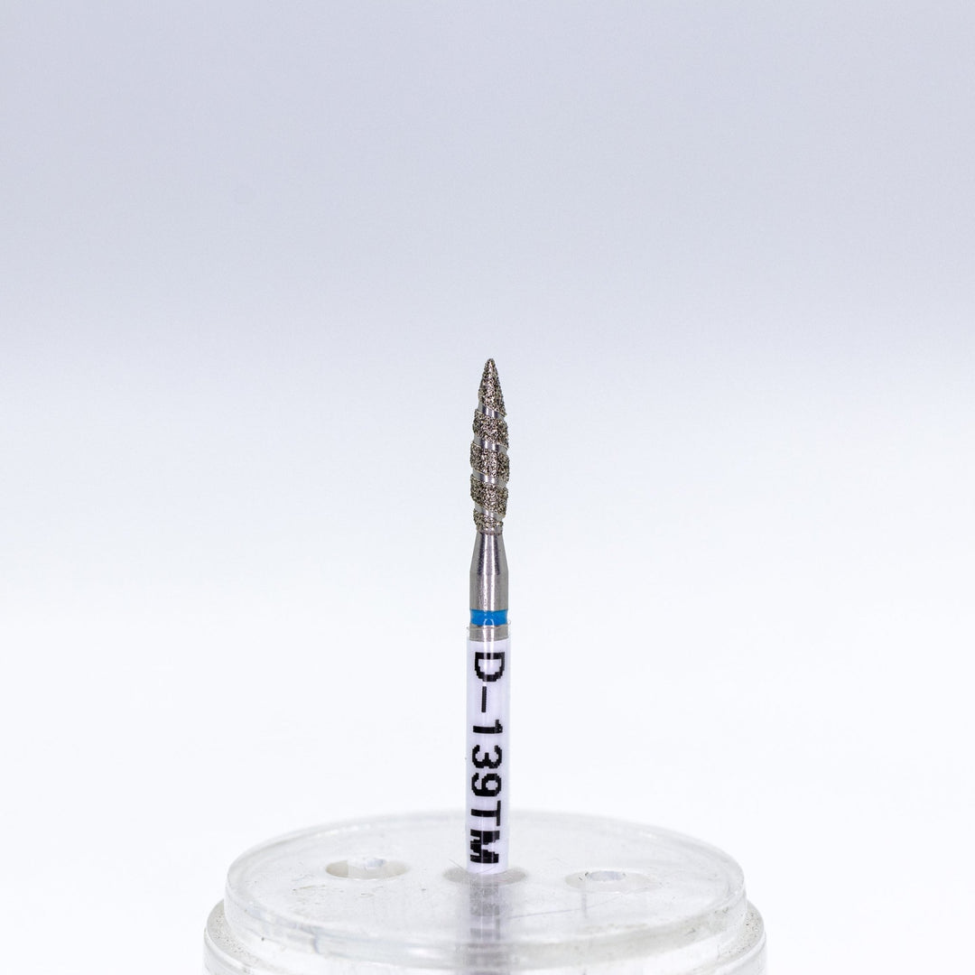 Diamond Nail Drill Bits Tornado D - 139T, shape pointed flame, head size 2.3x10 mm - U - tools - U - tools