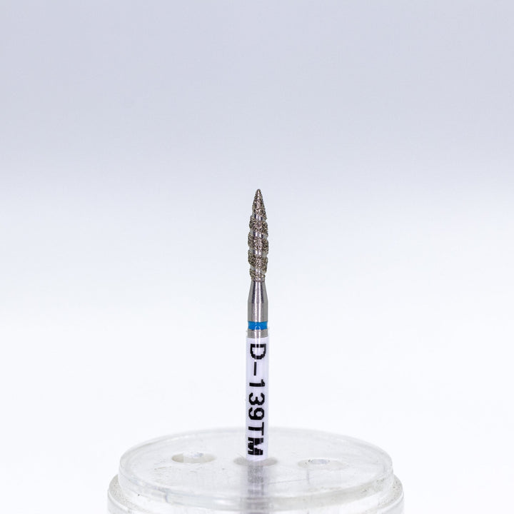 Diamond Nail Drill Bits Tornado D - 139T, shape pointed flame, head size 2.3x10 mm - U - tools - U - tools