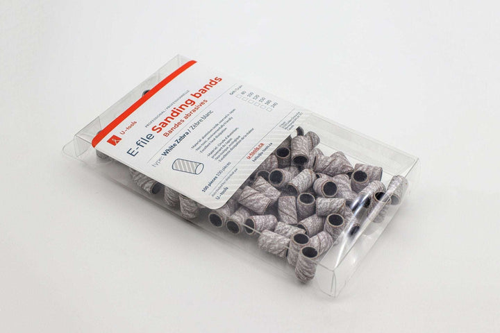 E-file Sanding Bands type White Zebra — 100 pieces | U-tools