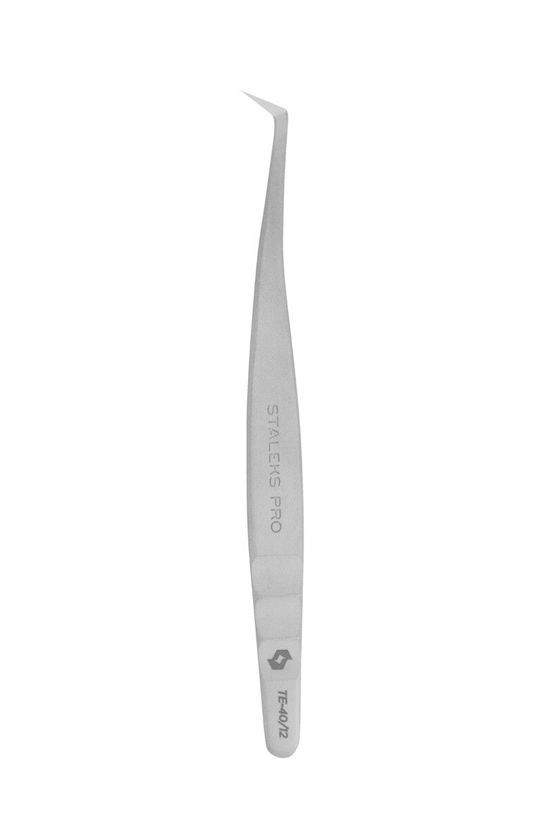 Staleks Professional Eyelash Tweezers EXPERT 40 TYPE 12 (L-shaped, 65')