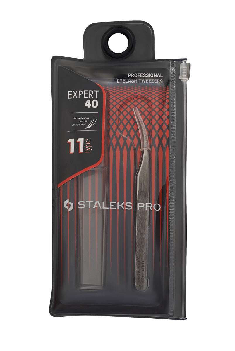 Staleks Professional Eyelash Tweezers EXPERT 40 TYPE 11 (curved)