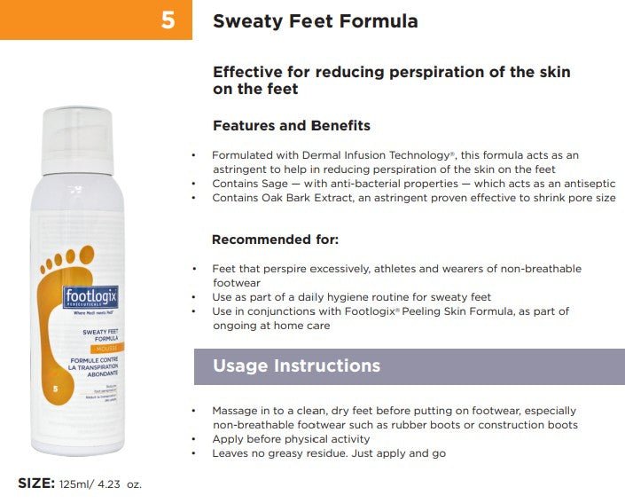 Footlogix 5 Sweaty Feet Formula - Footlogix - U - tools
