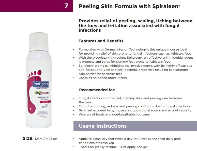 Footlogix 7 Peeling Skin Formula with Spiraleen - Footlogix - U - tools
