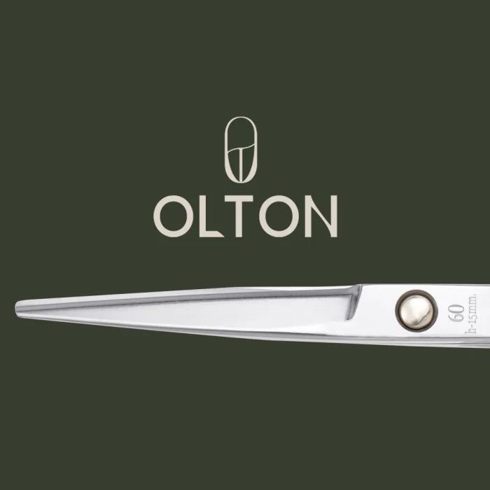 Olton Professional Crane Hair Shears 60H15 – Straight Blade, 95X18 Steel - U - tools