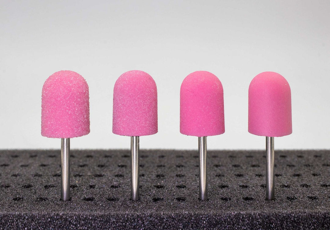 Pink Fabric Base Sanding Caps, size 13×19 mm — 40 pieces