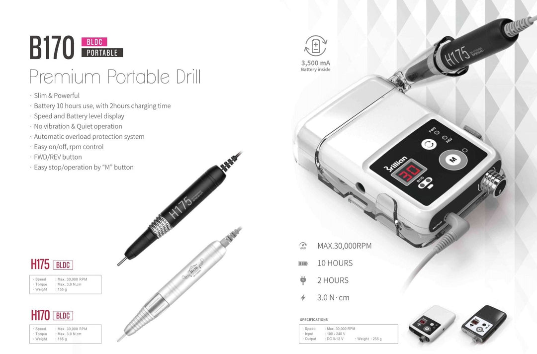 Saeshin H175 Brushless Handpiece compatible with B170 Premium Portable Nail drill - Saeshin - U - tools