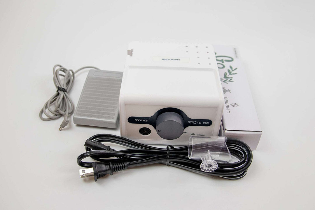 Saeshin Strong B135 Nail Drill with 105L or H300 or H350 handpiece up to 40K RPM Original