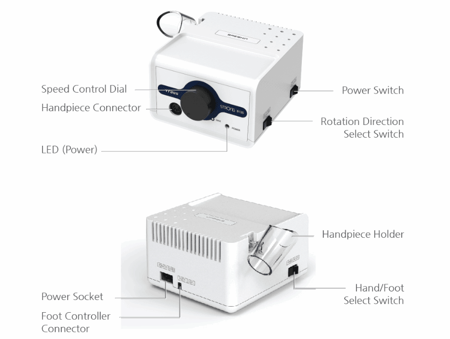 Saeshin Strong B135 Nail Drill with 105L handpiece Original