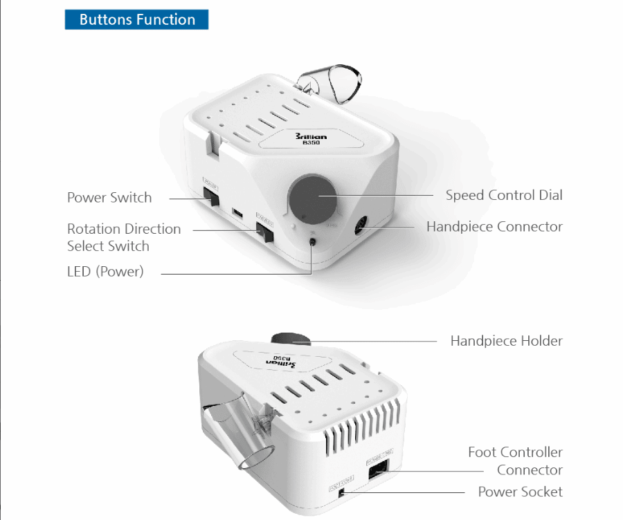 Saeshin Strong B350 Nail Drill with H350 handpiece Original