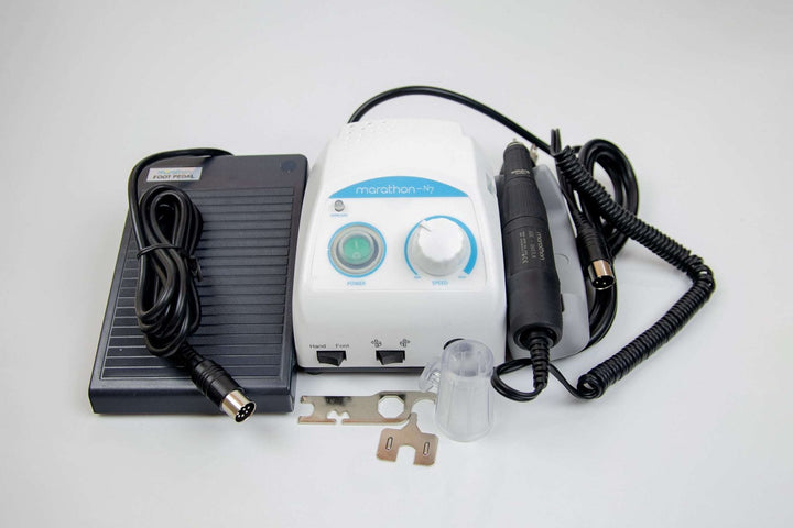 Saeyang Marathon N7 with SH37LN Handpiece and Speed Pedal Powerful Nail Drill 40K RPM Original