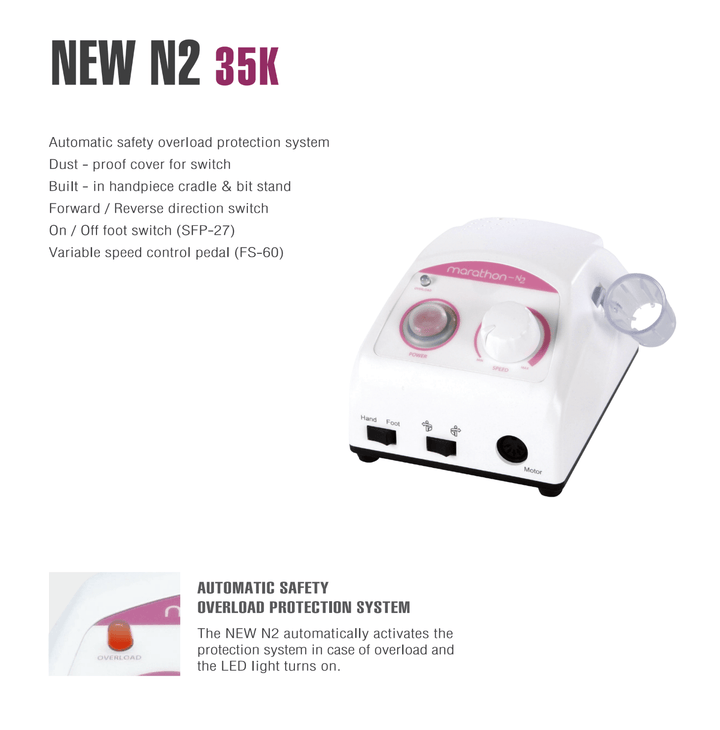 Saeyang N2 E - file with SH35SP1 Handpiece and Pedal Original 35K RPM Original - Saeyang - U - tools