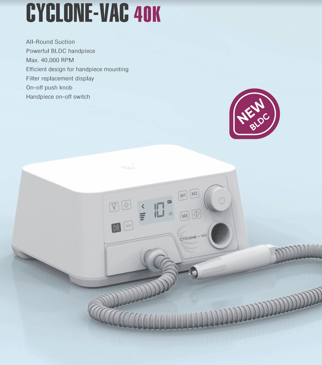 Saeyang SDE-BHM-40P 40K vacuum brushless handpiece for Cyclo-Vac Podology Nail Drill, Original