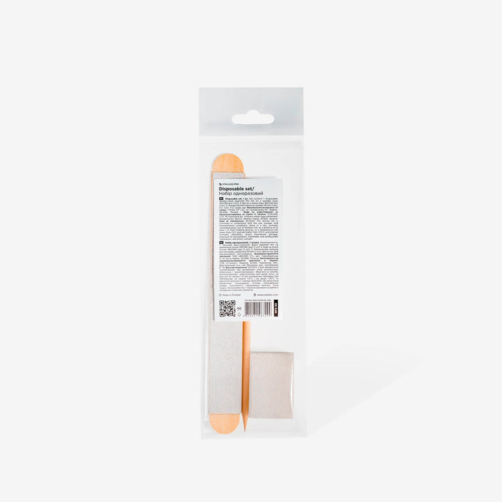 Staleks Disposable set EXPERT 30 (papmAm Mix on a wooden base 100/180 grit, buff 180/240 grit, orange stick 110 mm)