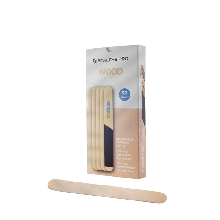 Staleks Disposable wooden nail file, straight (base) EXPERT, size 162 x 19 мм, 50 pieces - Staleks - U - tools