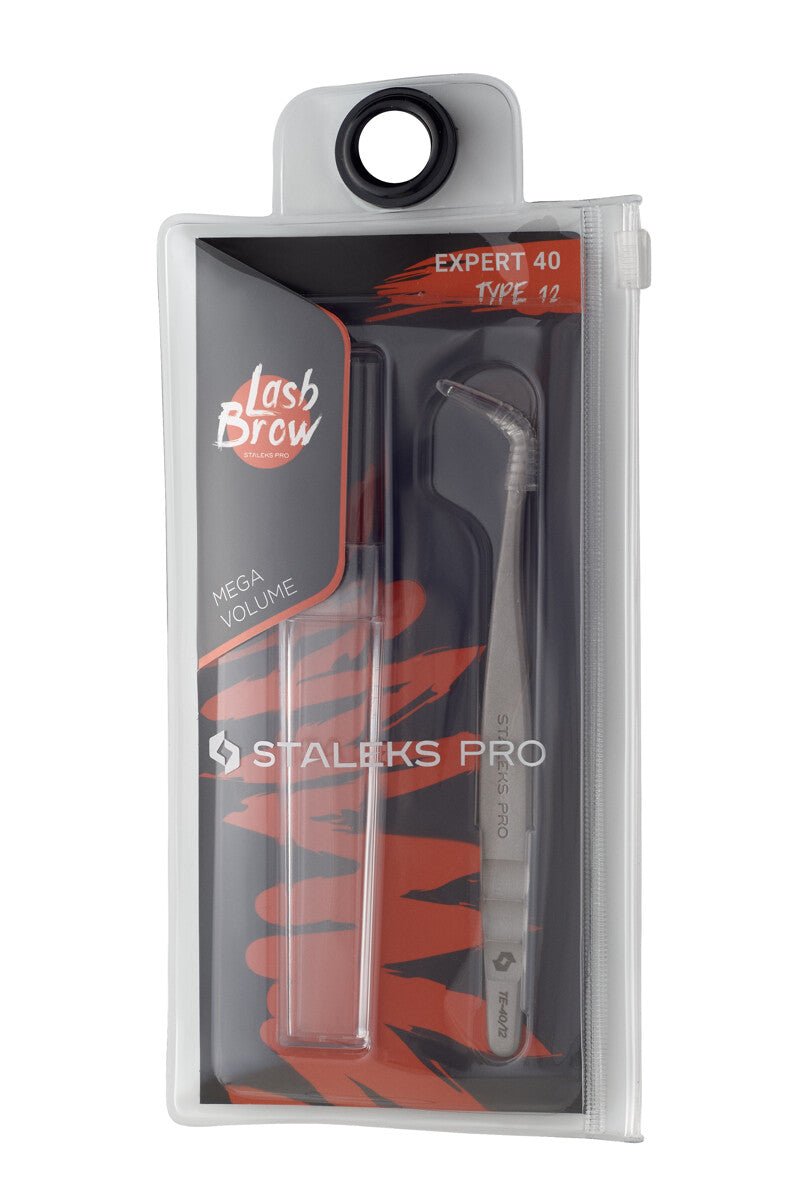 Staleks Professional Eyelash Tweezers EXPERT 40 TYPE 12 (L - shaped, 65') - Staleks - U - tools