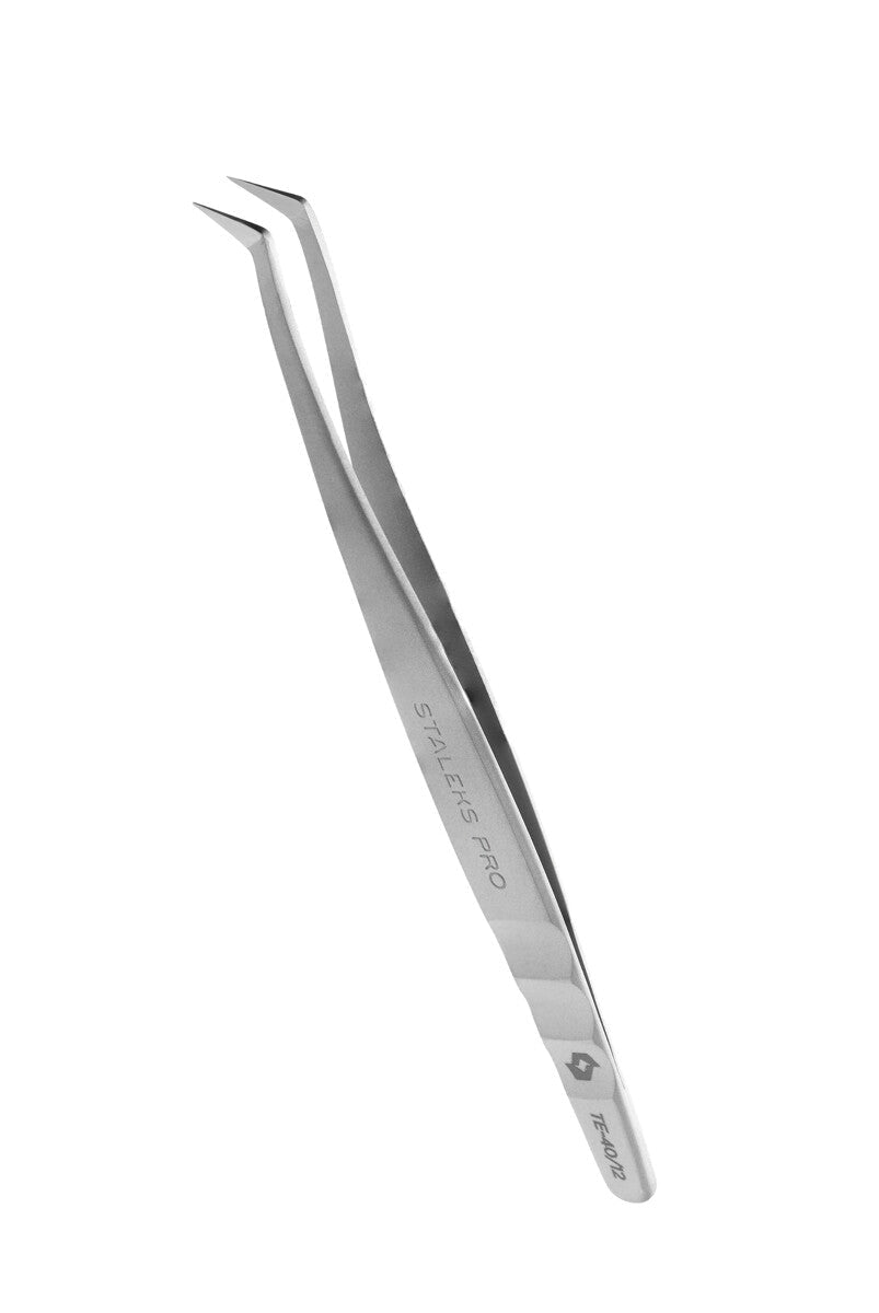 Staleks Professional Eyelash Tweezers EXPERT 40 TYPE 12 (L - shaped, 65') - Staleks - U - tools