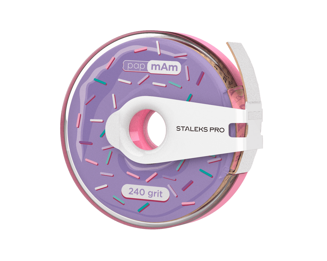 Staleks White disposable abrasive tape papmAm EXPERT ATC in a plastic case (donut) , width 20 mm