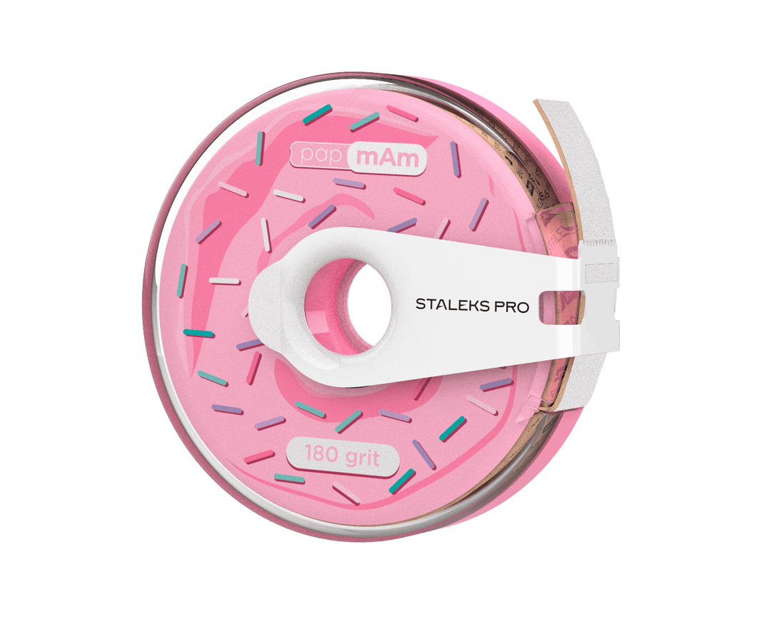 Staleks White disposable abrasive tape papmAm EXPERT ATC in a plastic case (donut) , width 20 mm