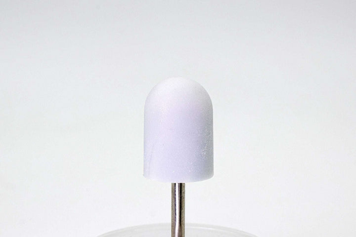 White Plastic Sanding Caps with Base + Mandrel, 10×15 mm — 10 pcs