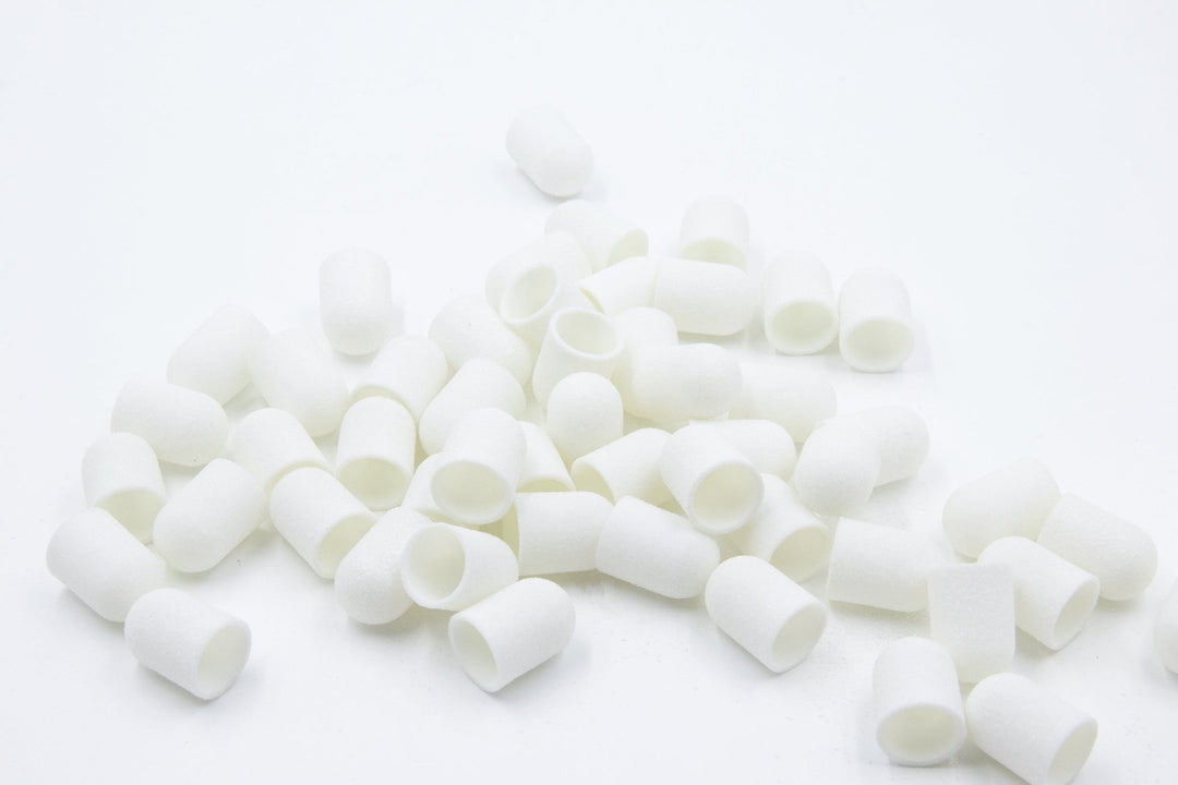 White Plastic Sanding Caps with Base + Mandrel, 10×15 mm — 10 pcs - U - tools - U - tools