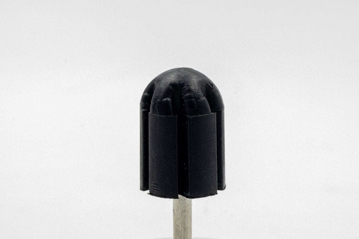 White Plastic Sanding Caps with Base + Mandrel, 10×15 mm — 10 pcs