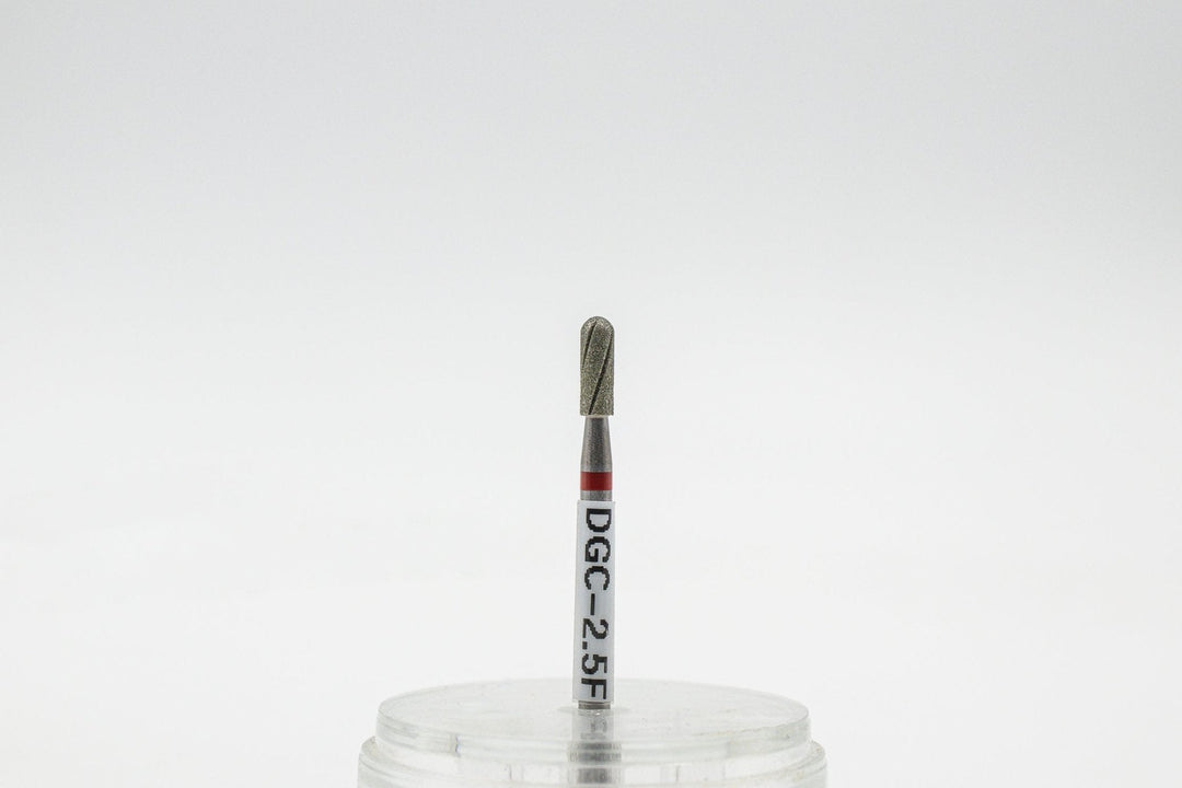 Diamond Cool Groove Nail Drill Bits Rounded Top Cylinder DGC-2.5*7 mm - U-tools