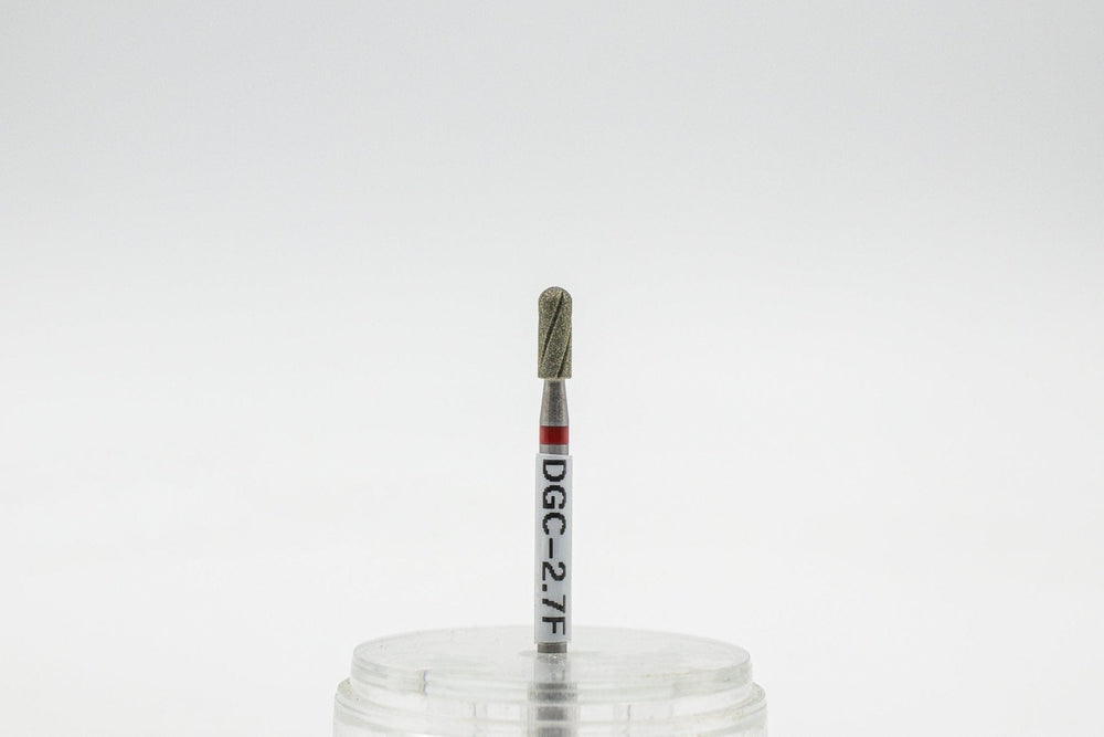 Diamond Cool Groove Nail Drill Bits Rounded Top Cylinder DGC-2.7*7 mm | U-tools