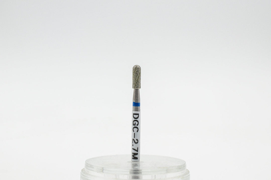 Diamond Cool Groove Nail Drill Bits Rounded Top Cylinder DGC-2.7*7 mm | U-tools