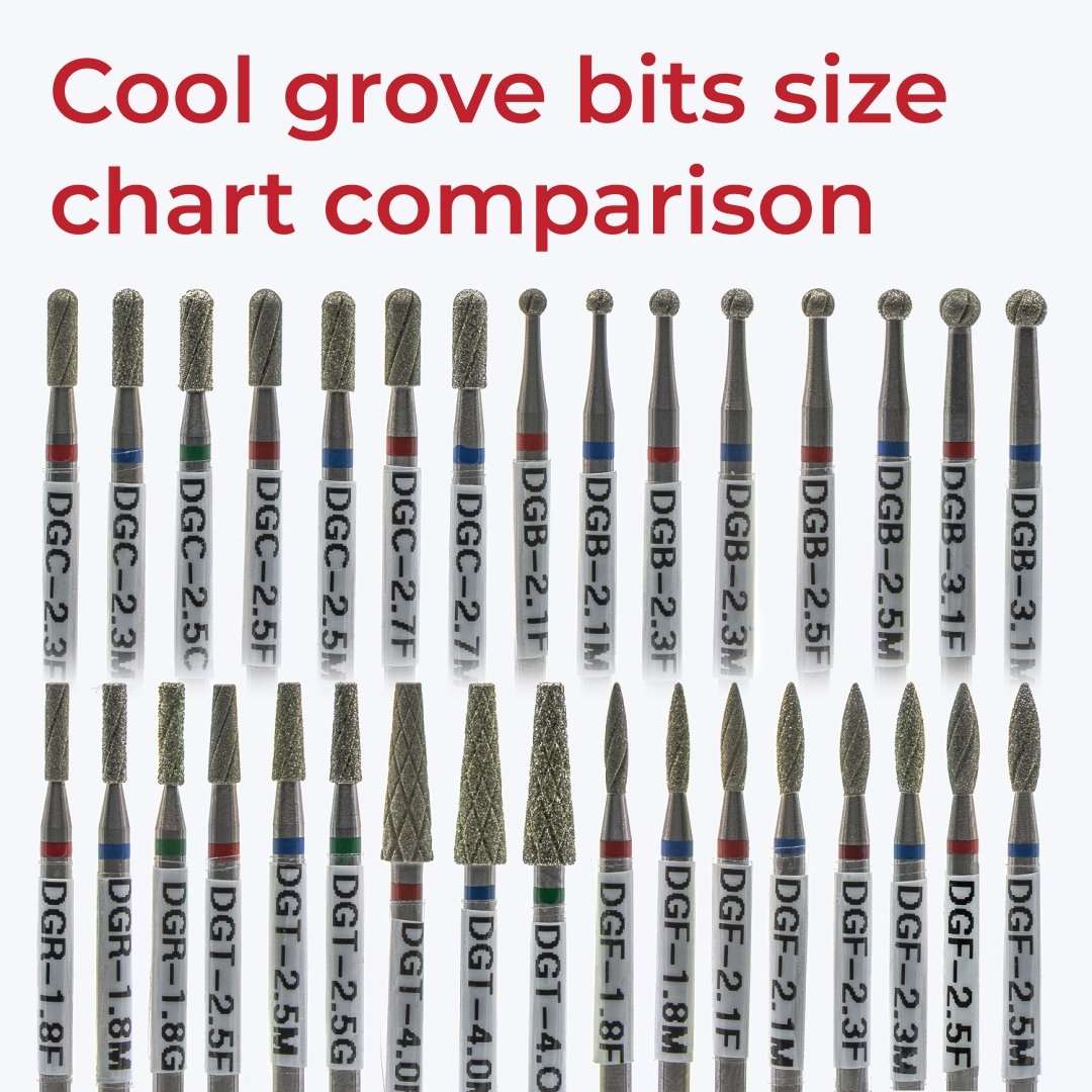 Diamond Cool Groove Nail Drill Bits Rounded Top Cylinder DGC-2.3*7 mm - U-tools