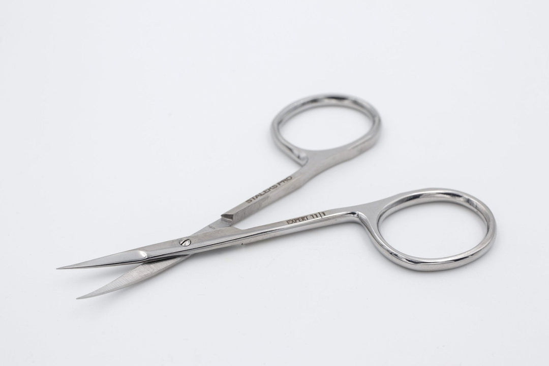 Left-handed Pro Cuticle Scissors with Narrow Curved Blades Expert 11 Type 1 — 18 mm blades - U-tools